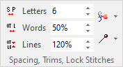 Spacing Trims Lock Stitches
